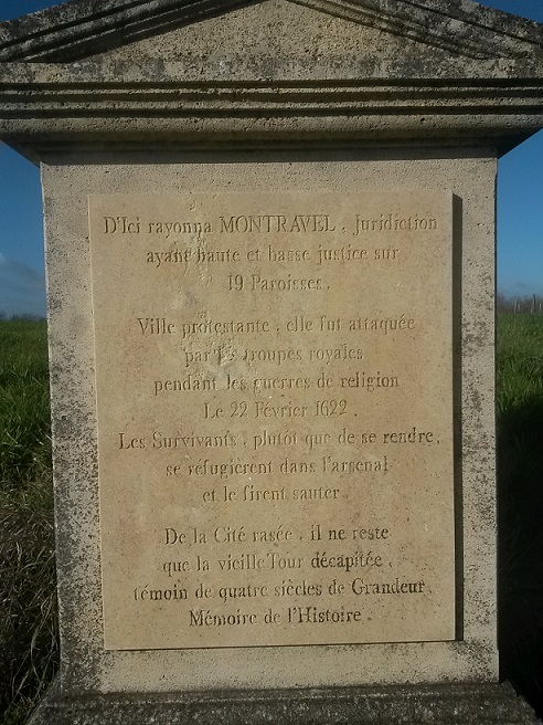 L'emplacement de la citadelle de Montravel